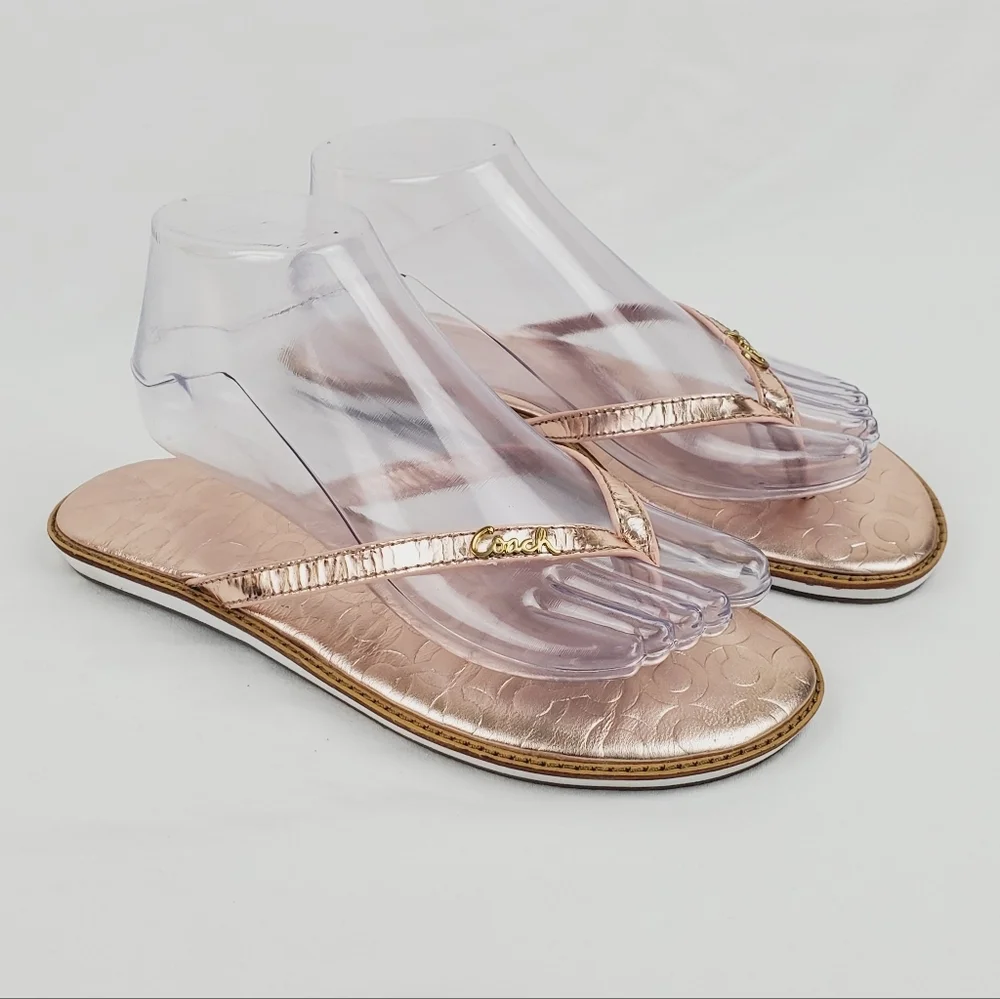 NEW Coach Devlynn Rose Gold Sandals - Picture 8 of 9